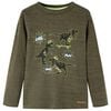 vidaXL Kindershirt met lange mouwen 92 gem&ecirc;leerd kakikleurig