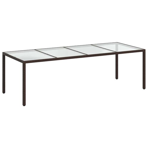 vidaXL 11-delige Tuinset met kussens poly rattan en glas bruin