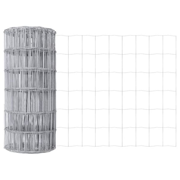 vidaXL Euro Hek Zilver 0.6 x 25 m Warmverzinkt ijzer