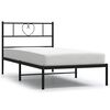 vidaXL Bedframe met hoofdbord metaal zwart 100x190 cm