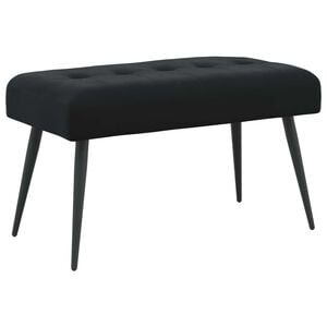 vidaXL Bank met knoopverstelling Zwart 80 x 40 x 46 cm Fluweel