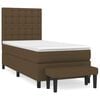 vidaXL Boxspring met matras stof donkerbruin 90x190 cm