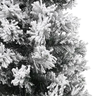 vidaXL Kunstkerstboom met sneeuw smal 240 cm PVC groen