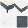 vidaXL LED Box Spring Bed met matras Donkergrijs 90 x 190 cm Fluweel
