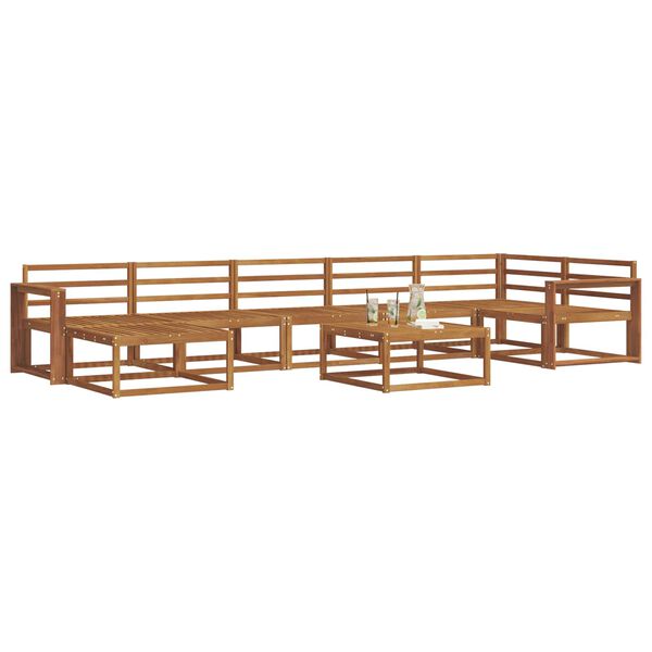 vidaXL Buiten bankenset 8 pcs Naturel Massief Acaciahout