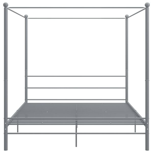 vidaXL Hemelbedframe metaal grijs 200x200 cm