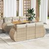 vidaXL 7-delige Loungeset met kussens poly rattan beige