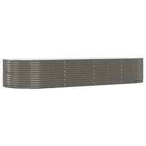 vidaXL Plantenbak 367x140x68 cm gegalvaniseerd staal grijs