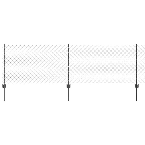 vidaXL Hek met Paal Grijs 0,8 x 10 m Staal en PVC