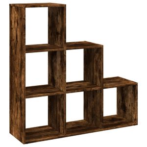 vidaXL Kamerscherm / boekenkast 3-laags 99x29x99 cm hout gerookt eiken
