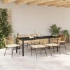 vidaXL Tuin eettafelset 7 pcs Bruin poly rattan