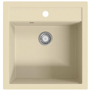 vidaXL Gootsteen enkele bak graniet beige