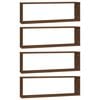 vidaXL Wandschappen kubus 4 st 80x15x26,5 cm hout bruin eikenkleur