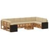 vidaXL Buiten bankenset 11 st Natuurlijk en Beige Polyester