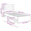vidaXL Bedframe met lade Beton Grijs 100 x 200 cm Ingenieurshout