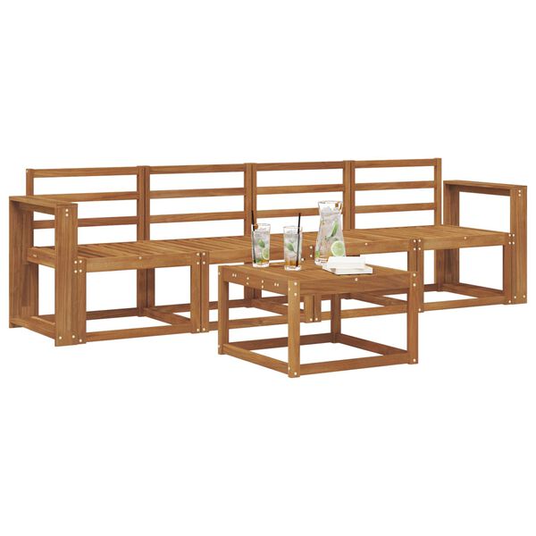 vidaXL Buiten bankenset 5 pcs Naturel Massief Acaciahout