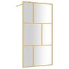 vidaXL Inloopdouchewand transparant 100x195 cm ESG-glas goudkleurig