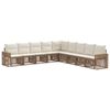 vidaXL Tuinbankenset 9 pcs Beige en Cr&egrave;me Wit poly rattan