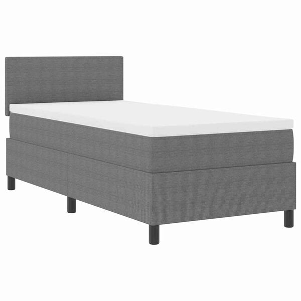 vidaXL Boxspringbed Lichtgrijs en wit. 100 x 200 cm Katoen Stof