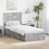 vidaXL Bedframe met hoofdeinde Beton Grijs 90 x 190 cm Bewerkt hout