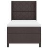 vidaXL LED Box Spring Bed met matras Donkerbruin 100 x 200 cm Stof