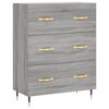 vidaXL Dressoir 69,5x34x90 cm bewerkt hout grijs sonoma eikenkleurig