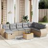 vidaXL 9-delige Loungeset met kussens poly rattan gemengd beige