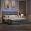 vidaXL Ottoman bed met matras en LED's 180x200cm stof lichtgrijs