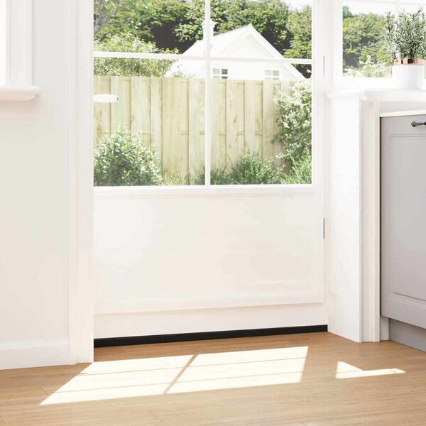 vidaXL Schroefbare Deurborstelafsluitingen 2 pcs Zwart 100 cm