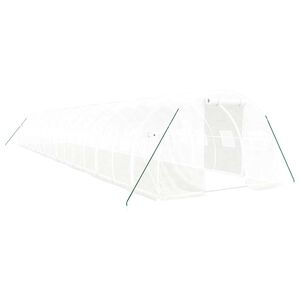 vidaXL Tuinkas met stalen frame 48 m&sup2; 16x3x2 m wit