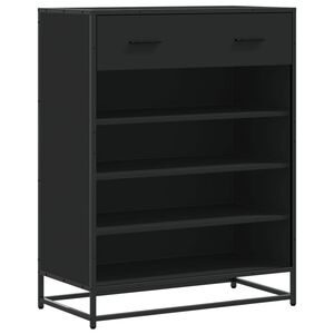 vidaXL Schoenenkast 75x38x97,5 cm bewerkt hout en metaal zwart