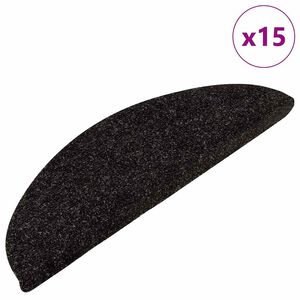 vidaXL Trapmatten zelfklevend 15 st 56x17x3 cm antracietkleurig