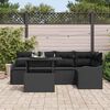 vidaXL Tuin Sofa Set met kussen 6 pcs Zwart Poly riet