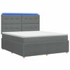vidaXL LED Boxspring Bed met Matras Donkergrijs 140 x 190 cm Stof