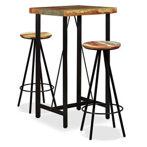 vidaXL Barset massief gerecycled hout 3-delig