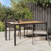 vidaXL Tuintafel 150x90x75 cm poly rattan en acaciahout zwart