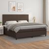 vidaXL Boxspring met matras kunstleer bruin 200x200 cm