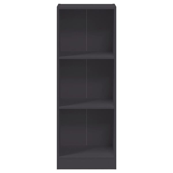 vidaXL Boekenkast met 3 schappen 40x24x109 cm bewerkt hout grijs