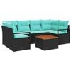 vidaXL Tuinbankenset 7 st Zwart poly rattan