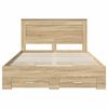 vidaXL Bedframe met lade met hoofdeinde met opslag Bewerkt hout