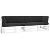 vidaXL Tweezitsbank pallet met kussens wit ge&iuml;mpregneerd grenenhout