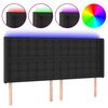 vidaXL Hoofdbord LED 183x16x118/128 cm kunstleer zwart
