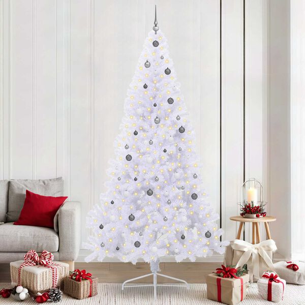 vidaXL Kunstkerstboom met 300 LED Wit 240 cm PVC en staal