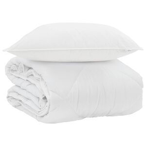 vidaXL Zomer Dekbed met kussen 2 pcs Wit Microvezel