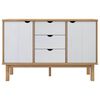 vidaXL Dressoir OTTA 113,5x43x73 cm massief grenenhout bruin en wit