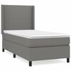 vidaXL Boxspring met matras stof donkergrijs 90x200 cm
