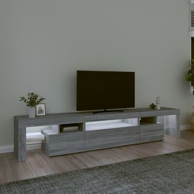 vidaXL Tv-meubel met LED-verlichting 215x36,5x40 cm grijs sonoma eiken