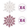 vidaXL 65-delige Kerstballenset roze/rood/wit