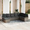 vidaXL Tuin Sofa Set met kussen met opslag 8 pcs Grijs Poly riet