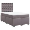 vidaXL Boxspring met matras kunstleer grijs 120x190 cm